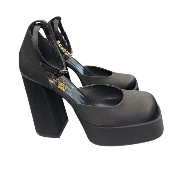 Versace Medusa Charm Platform Heel in Black NWB - Picture 2 of 12